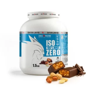 ÉRIC FAVRE ISO 100% WHEY 1.5KG, ZERO SAVEUR CHOCOLAT ET BEURRE DE CACAHUÈTE